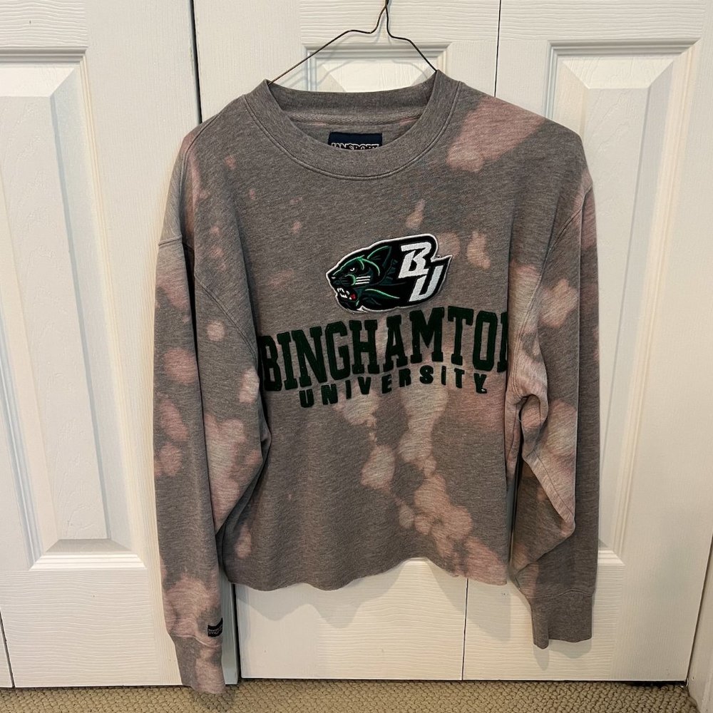 Binghamton University Custom Bleached Crewneck Sweatshirt